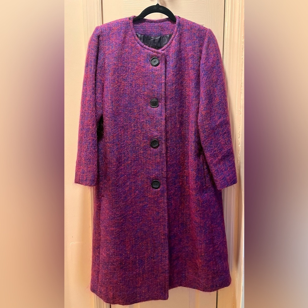Women's Vintage Purple Wool Coat Size Small